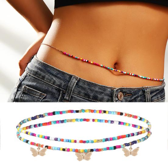 Body Chain Pendant Dress Up Long-lasting Charming Bohemian Layered Waist Chain Jewelry Gift