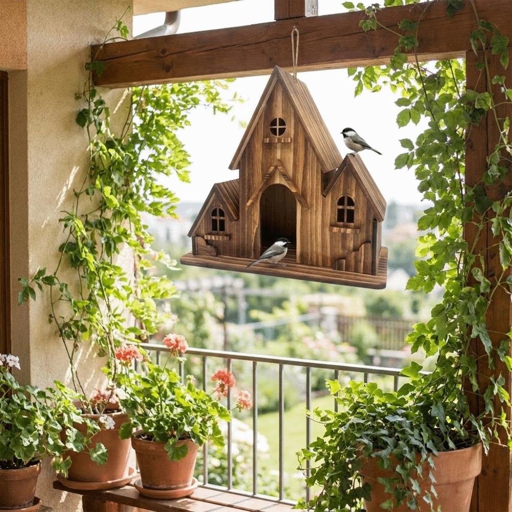 Rainproof Hanging Birdhouse Ventilation Bird Feeding Station Creative Bird Villa Tree Balcony