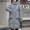 Thickened Puffer Jacket Down-Filled Cotton Coat Women's Loose-Fit Winter Coat Mid-Length Knee-Length Cotton Jacket