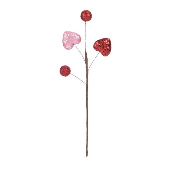 Valentines Day Decorations Red Heart Berries Picks Artificial Valentines Day Floral Cuttings for Home Office Wedding Anniversary Party Decor Gift