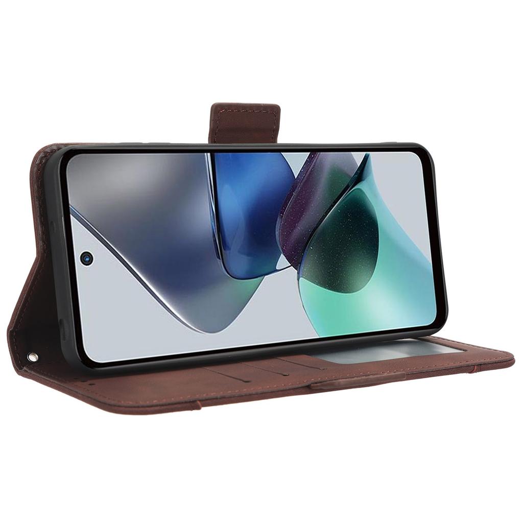 For Motorola Moto G13 4G/G23 4G PU Leather Phone Protective Cover Multiple Card Slots Anti-drop Stand Wallet Case