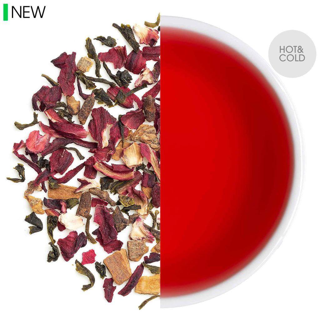 Зеленый чай с Гибискусом, Гвоздикой и Корицей (100 г), Organic Hibiscus Cinnamon Clove Green Tea, Teabox