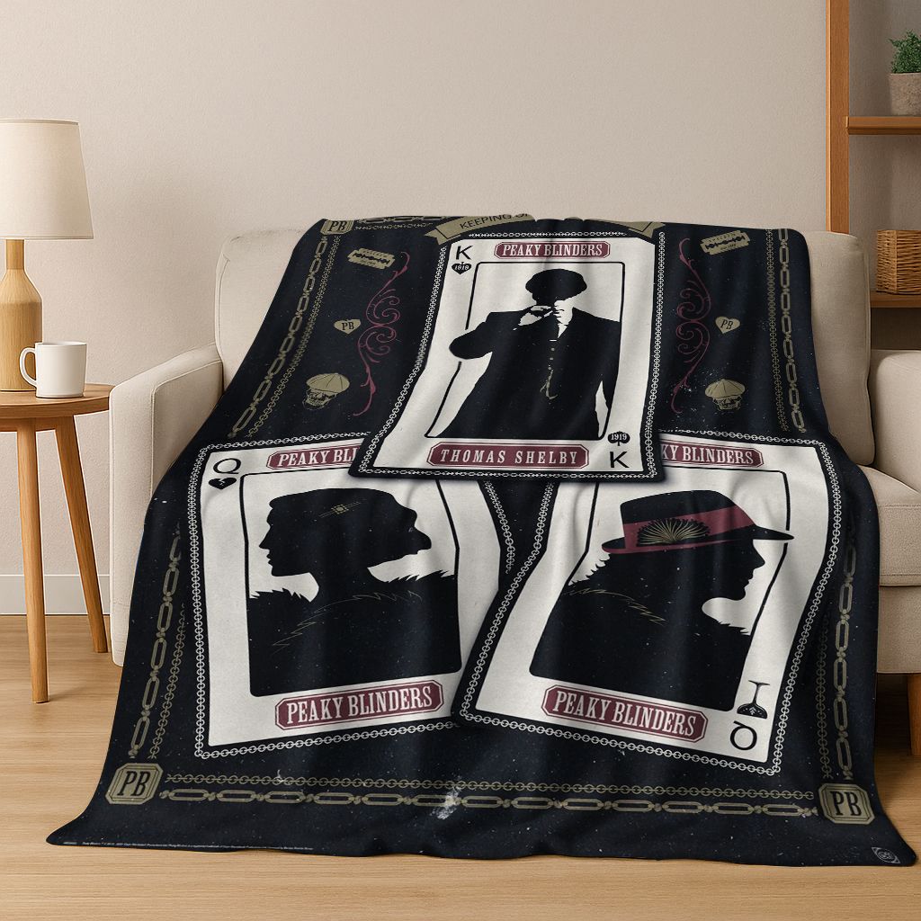 2026 Tommy Shelby P-Peaky B-Blinders Art Flannel Blanket,Cozy Soft Throw Blanket for Home Bedroom Bed Sofa Picnic Cover Gift