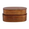 Lunch Box Set Japanese   Wooden Food Storage Container for Students Workers 19x10x9.5cm