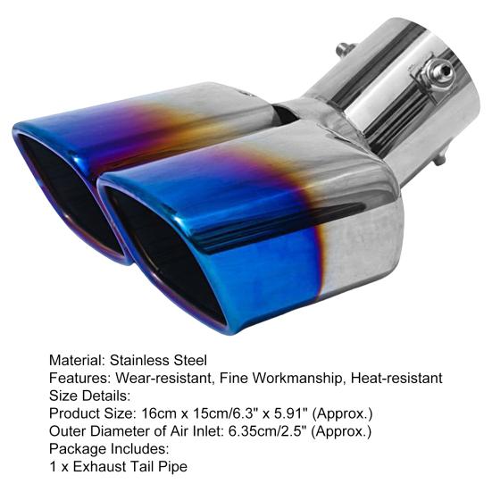 Износостойкий выхлопной наконечник, грязеотталкивающий практичный двойной задний хвост автомобиля для грузовика, антикоррозийный