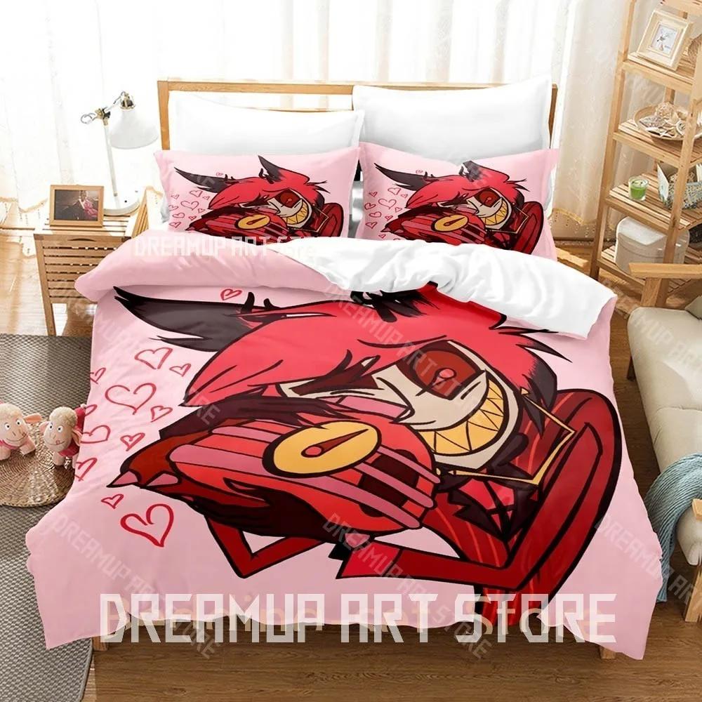 3D Print Alastor Game Bedding Set Single Twin Full Queen King Size Bed Set Adult Bedroom Duvetcover Sets Anime Bed Sheet Se