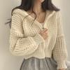 Autumn/Winter 2025 Chunky Knit Hooded Cardigan - Lazy Style Women's Loose Turn-Down Collar Sweater