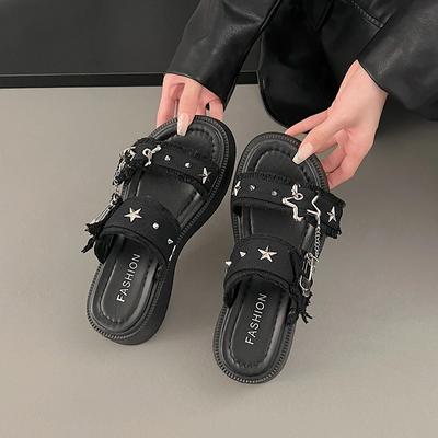 Мода 2024 года. Туфли на плоской подошве. Женские тапочки. Летние туфли на платформе. Женские мюли на каблуке. Роскошные шлепанцы. Пляжные высокие дизайнерские мягкие сандалии.