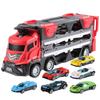 Ejector Container Truck Folding Track Engineering Car Alloy Car Children's Toy Pull-Back Car Toy Christmas Gifts