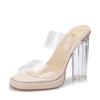 Summer Women Pumps Sandals PVC Jelly Slippers Sexy Open Toe High Heels Transparent Perspex Slippers Shoes Clear Heel Sandals