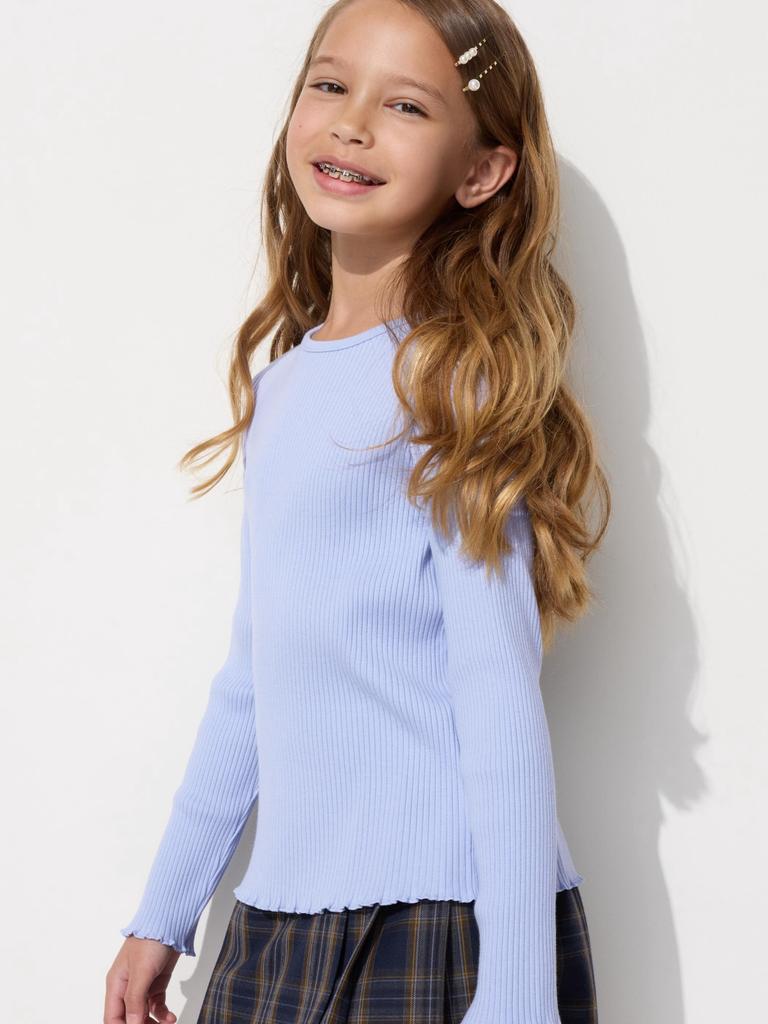 Uniqlo Japan Girls Ribbed Mellow T shirT