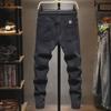 Мужские черные узкие джинсы премиум-класса в корейском стиле - осенний трендовый легкий роскошный эластичный облегающий крой