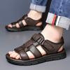 Fashion New Fashionable and High-quality Men's Top Layer Cowhide Roman Beach Shoes Summer Men's Breathable and Non Slip Outdoor Sandals