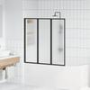 Black Shower Screen 120 x 2 x 117 cm Aluminum and PP