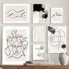 Настенная картина на холсте, черно-белая линия, лицо, акварель, украшение для гостиной, постеры и принты, настенные панно для домашнего салона