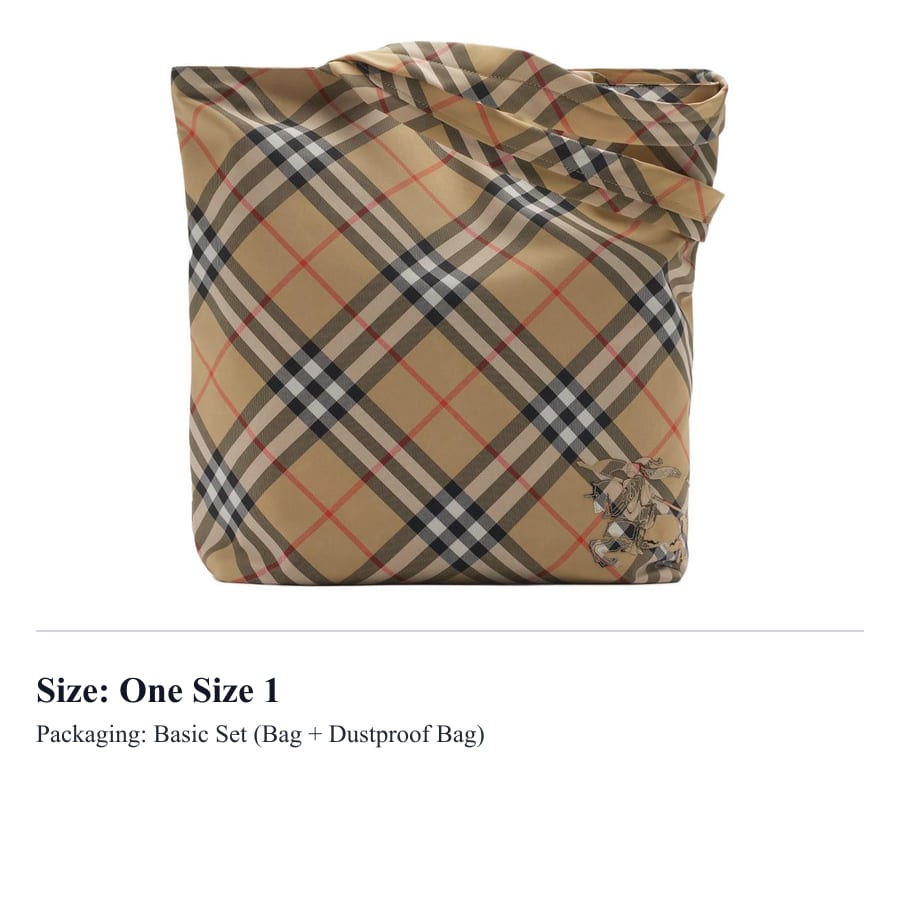 Burberry Polyester Tote Bag, Shopping Bag, Handbag Men's Sand 80977161