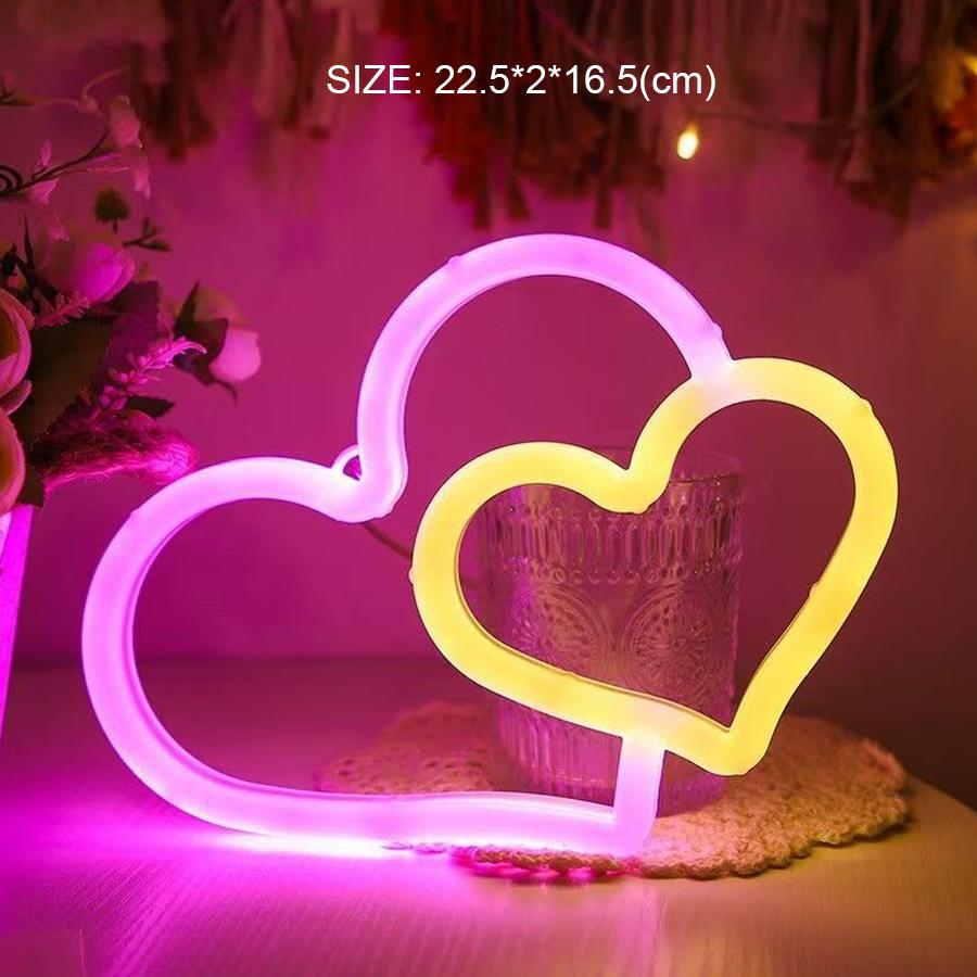 LED shaped lamp, double-sided neon light, letter light string, proposal and confession decoration light, night light