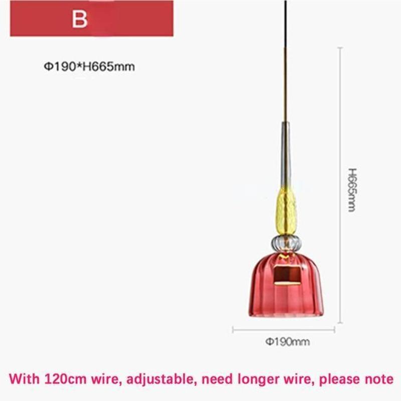Colorful LED Pendant Lights for Home Decoration Lamp Living Room Bedroom Lamp Indoor Glass Hanging Lamp Lighting Fixtures