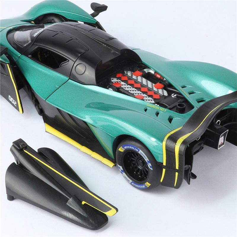 1/24 Aston Martin Valkyrie Сплав Спортивный Автомобиль Модель Литьевой Металл Гонки Супер Автомобили Модель Автомобиля Высокая Симуляция Звук и Свет Детская Игрушка Подарок