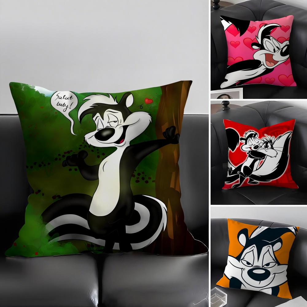 PPepe LeE Pew Cartoon Cushion Cover Pillowcase Ultra Soft Skin Friendly Fabric Cloud Like Comfort Concealed Zipper