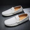 Модные белые мокасины, мужская обувь, повседневная кожаная замшевая обувь, мужские мокасины, мужские кроссовки, роскошные туфли для вождения, классический стиль
