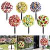 Artificial Flower Ball with Spike Realistic Faux Roses Weatherproof Artificial Rose Blooms