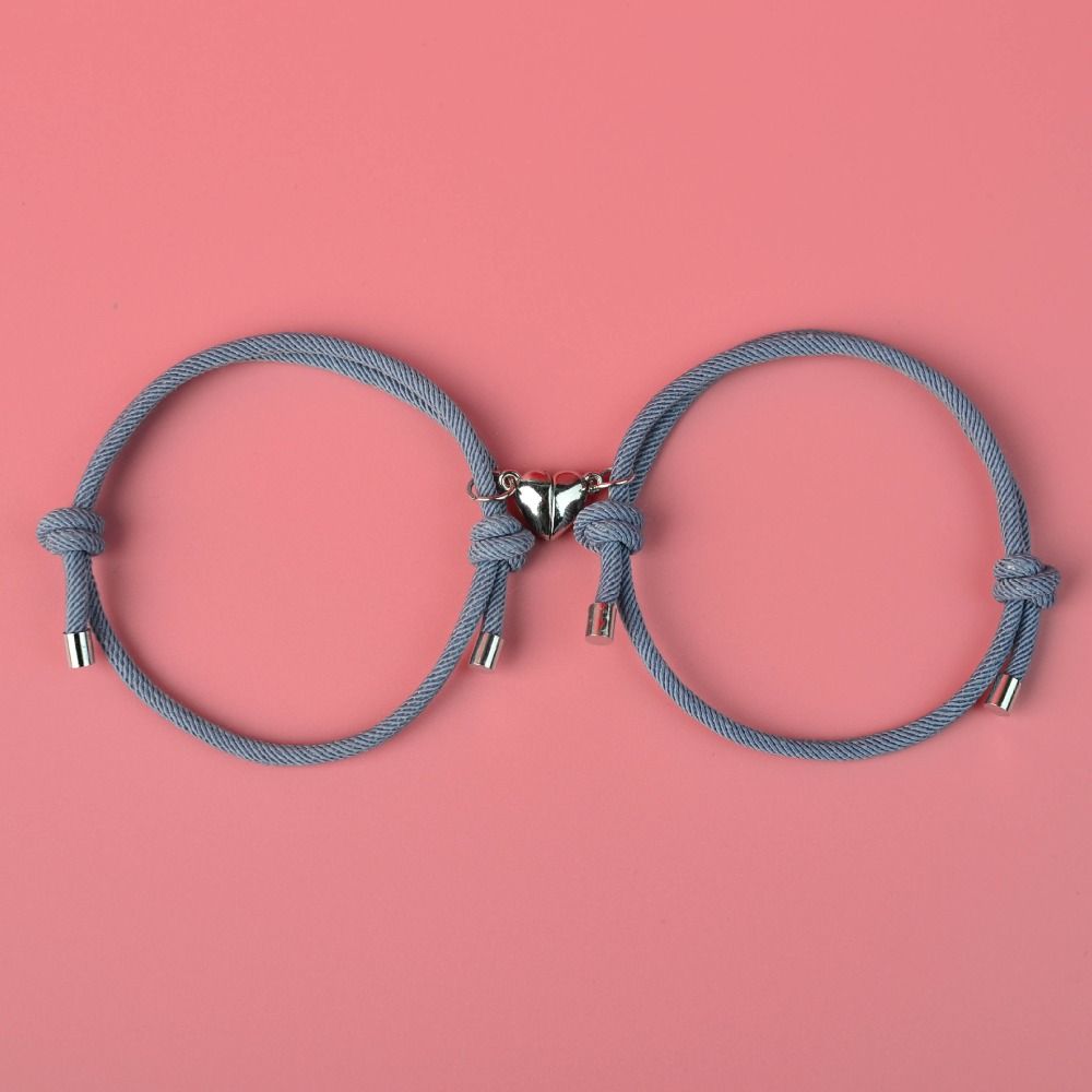 Love Couple Bracelet Handmade Fortune Bracelet Retro Magnetic Heart Bracelet  Couple