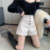 Shorts Women Korean Style Buttons Students Fashion Summer High Waist Wide Leg Shorts All-match Casual Elegant Ladies Vintage