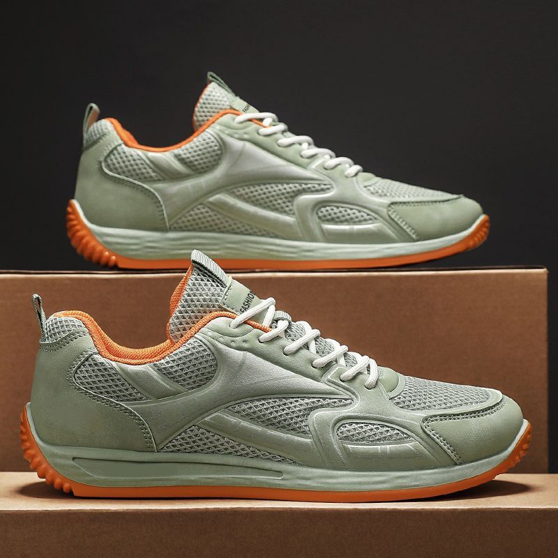Модные Легкие Весенне-Осенние Зеленые Мужские Повседневные Кроссовки Уличная Обувь по Акции Удобные Прыжковые Широкие Спортивные Зальные Кроссовки для Мужчин