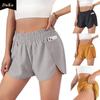Женские спортивные шорты для фитнеса с эластичной талией, шорты для бега, противоскользящие штаны для фитнеса, поддельные штаны для йоги