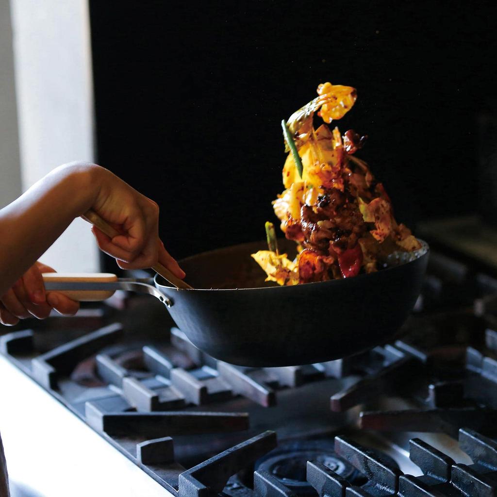 Wahei Freiz Tsubame Sanjo Iron Wok 26 см IH совместимая газовая сковорода Wok сковорода деревянная ручка сделано в Японии enzo EN-012