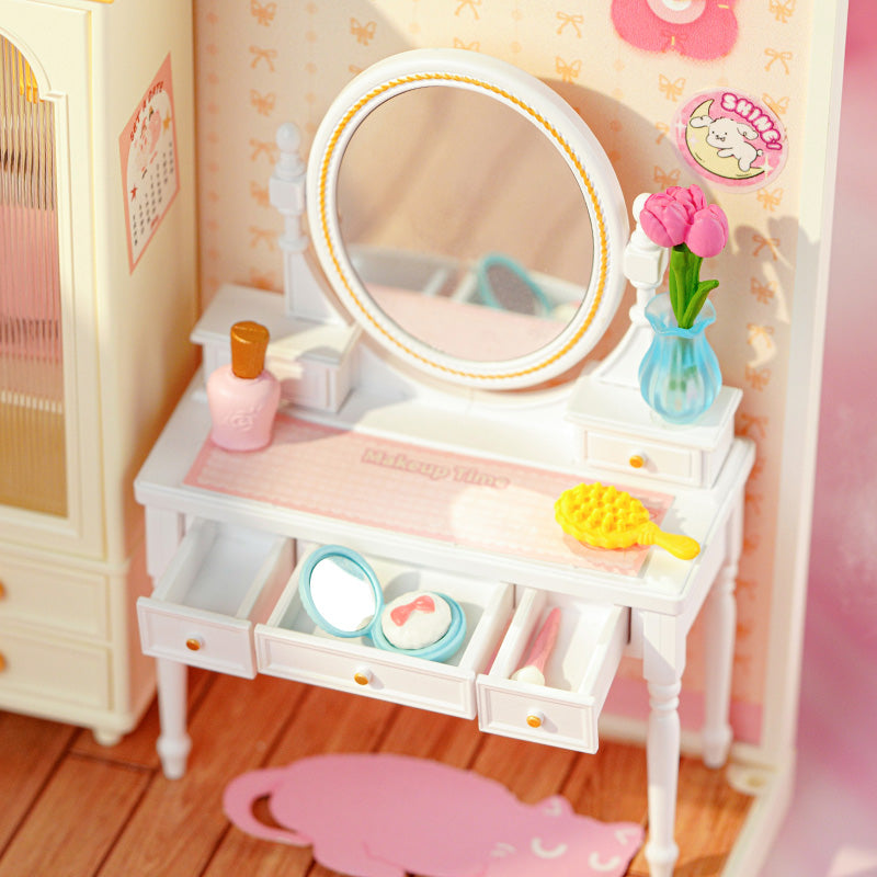 ROBOTIME Rolife 3D Puzzle Super Creator Lovely Pink Bedroom DIY Miniature House (DW016) | 1:24 Scale