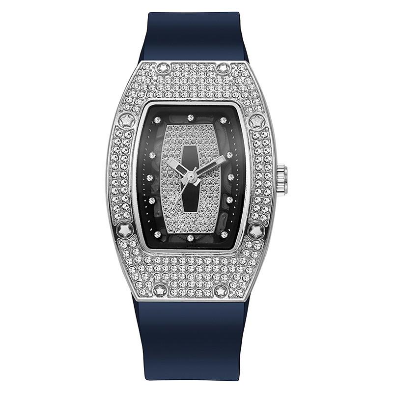 Fashion Women Barrel Shaped Quartz Watch With Silicone Strap For Casual Wear