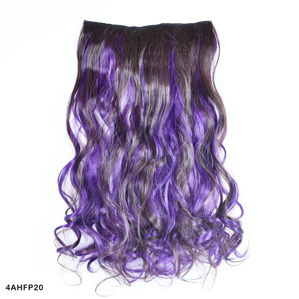 Выделенные волосы цвета пианино, накладные волосы, одна часть с 5 клипсами, длинные волнистые волосы, коричневые, красные, синие, разноцветные волосы
