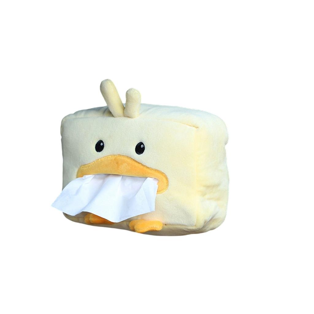 Cartoon Tissue Box Holder Cute Short Plush Tissue Boxes Bracket Auto Armrest Box Car Seat Back Car Decorations Car Tissue Holder