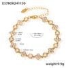 Luxury Flower Zircon Gold Plated Tennis Bracelet For Women Stainless Steel Bangle Vintage Daily Charm Jewelry Gift