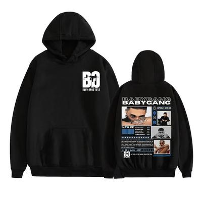 Худи с графикой из тура по альбому рэпера Baby Gang 2025 Мужская одежда Мода Хип-хоп Панк Толстовка Мужская Жилет с капюшоном Оверсайз Худи