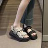 Thick-soled Comfortable Trend Velcro Beach Sandals Women 2025 Summer New College Style Fashion Roman Sandals Women