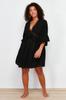 Women's Fashion New Plus Big Size Dress Black Mini Woven Ribbon Accessories Beach Dress