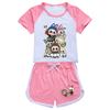Labubu Pattern Childrens Summer Shorts And Tshirt Set With Cotton Fabric For Active Play