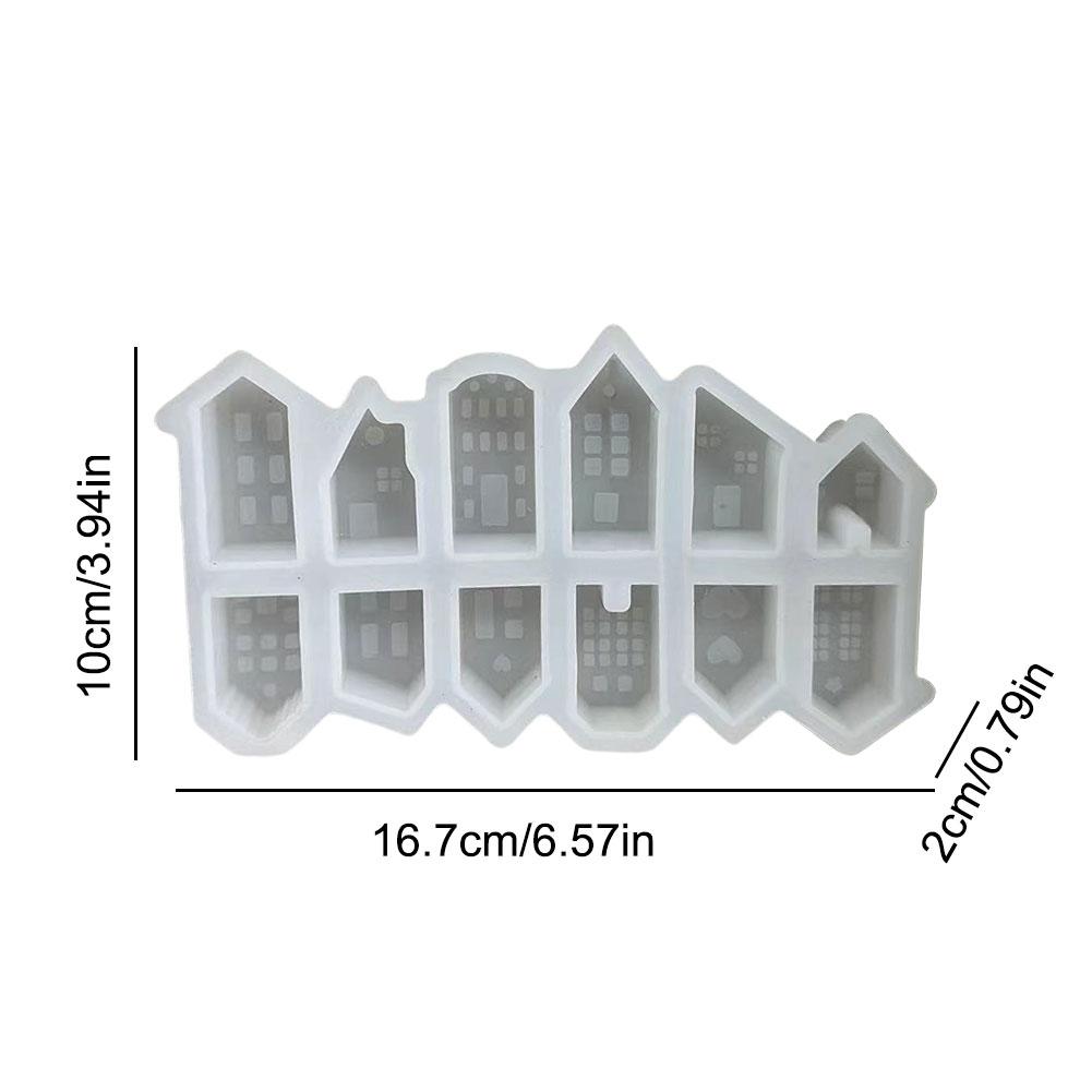 3D Nordic Style House Candle Mold 12-луночные мини-дома гипсовая бетонная цементная форма DIY гипсовая архитектура для домашнего декора подарки