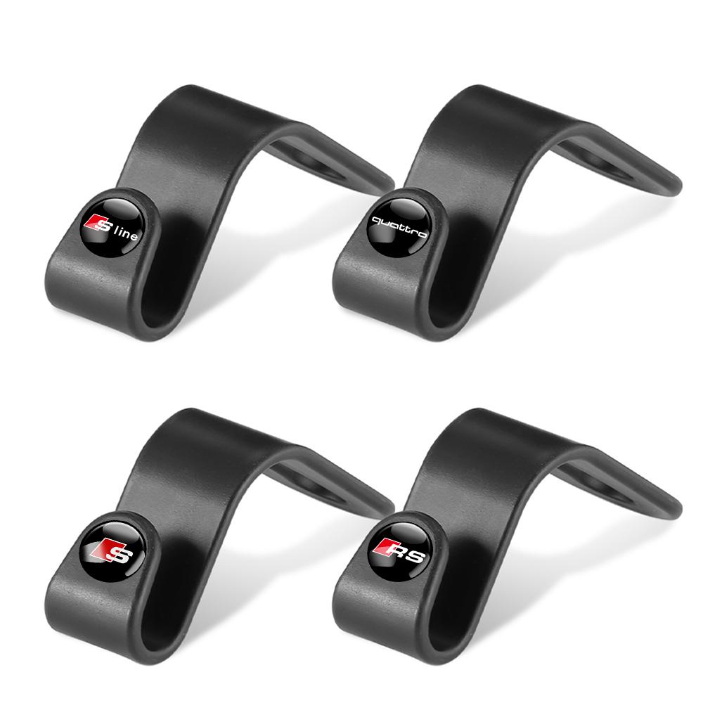 2026 2/4Pcs Car Seat Back Hook Organizer Holder Storage Hanging Clips For 22x SLine A4 A5 A6 A7 A8 Quattro C5 C6 C7 S3 S6 Q3 S3 S8 D2