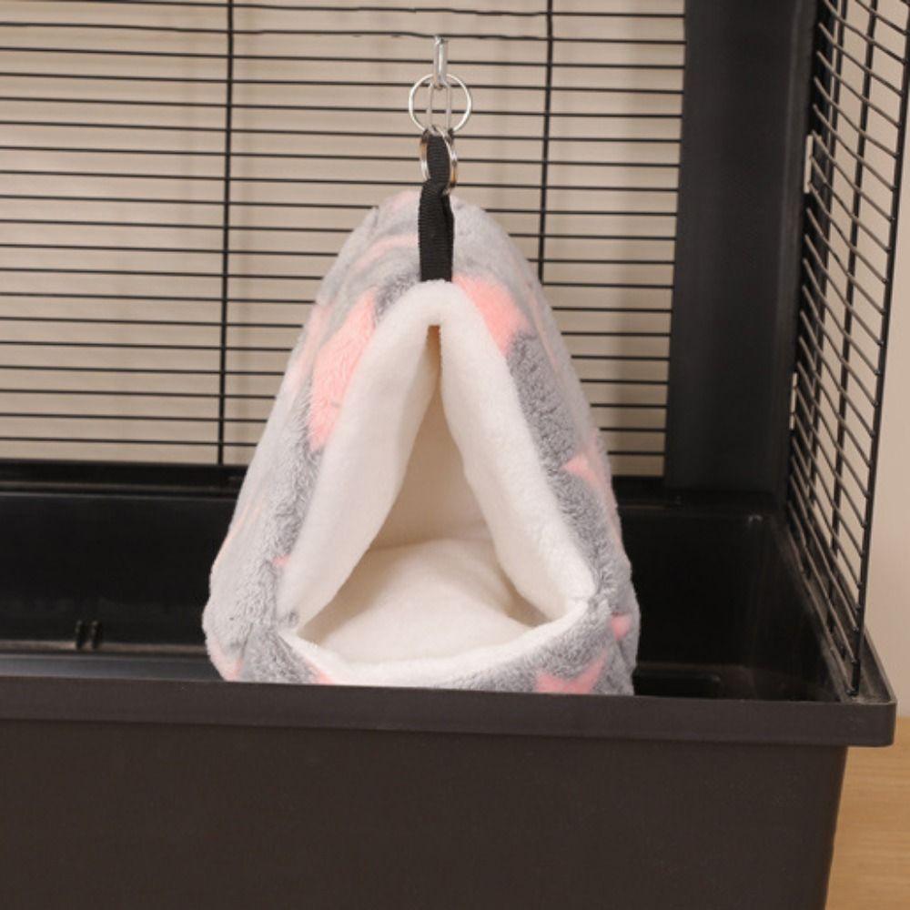 Утолщенная кровать для клетки хомяка Полузакрытое подвесное гнездо для хомяка Плюшевый гамак для хомяка Зима