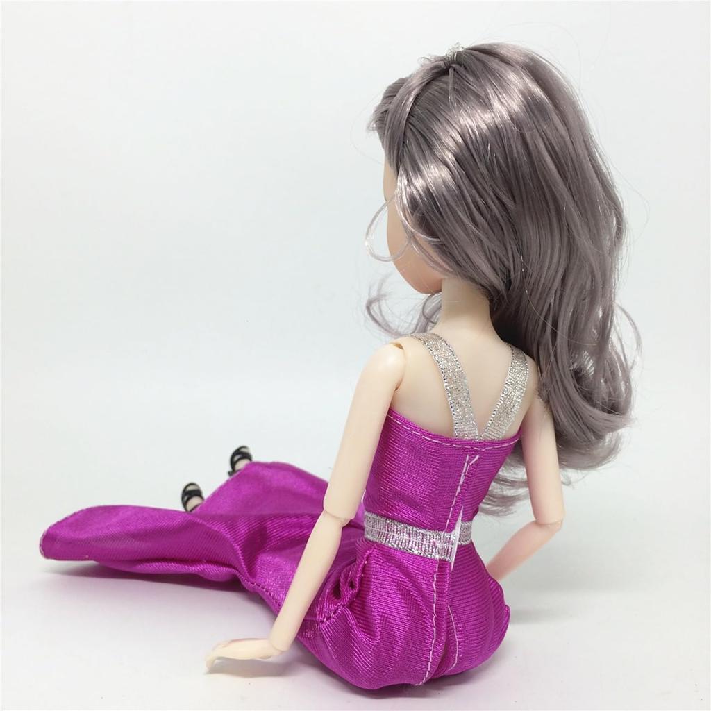 ALZEU Doll Dress 12 Inch Action Figure Female Outfit Dress-up (Dark Purple)