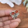 Solid 925 Sterling Silver Carnelian Gemstone Boho Designer Birthstone Gift Handmade Ring Jewelry Statement Ring