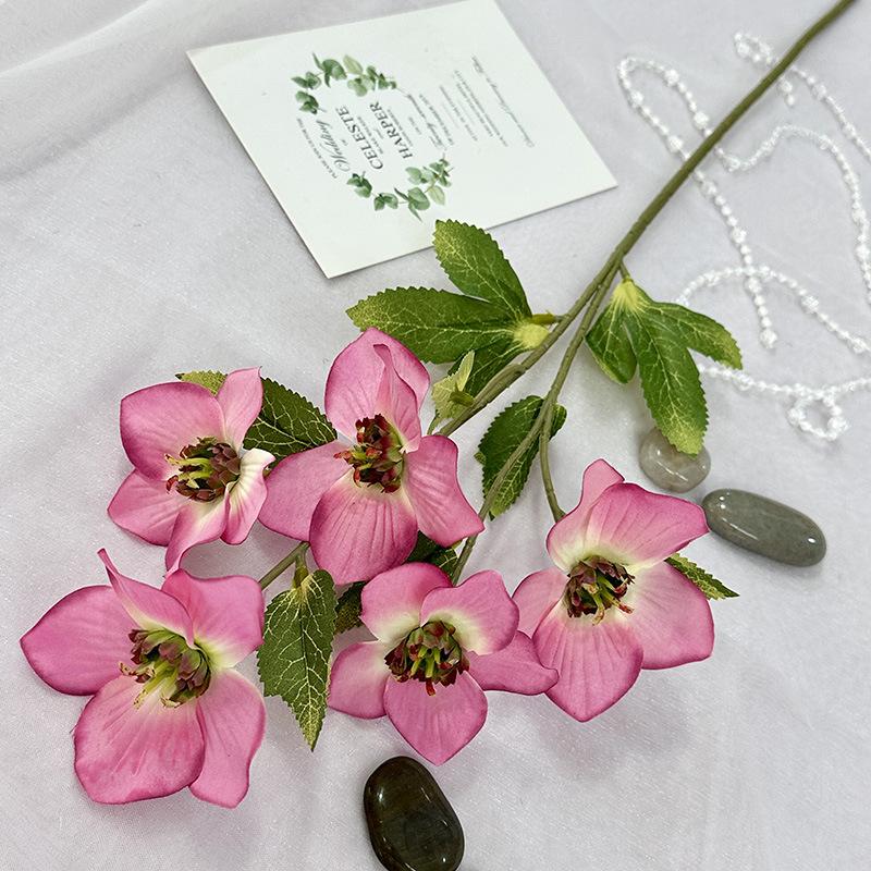 Букет искусственных цветов морозника, поддельные цветы рождественской розы, пластиковая цветочная композиция для свадьбы и помолвки, искусственные растения для домашнего декора