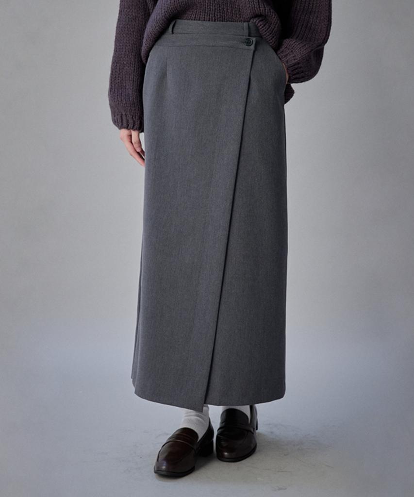 Cokette Coquet Layered Wrap Skirt Ash Gray