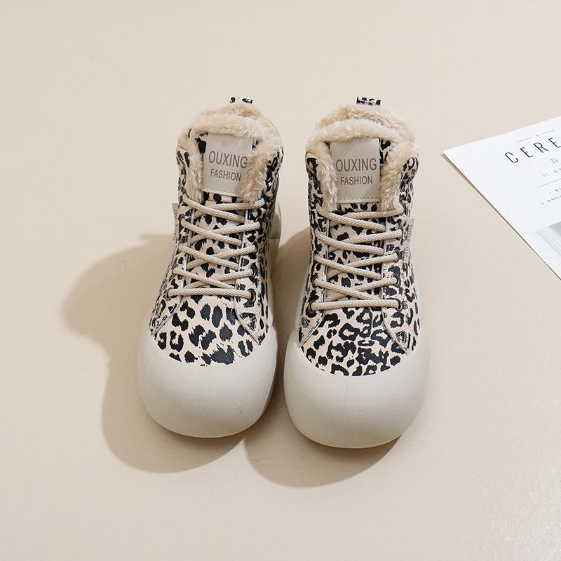 Женская обувь 2024 года, новые женские туфли с перекрестной шнуровкой, вулканизированные, модные, с леопардовым принтом, горячая распродажа, туфли на плоской подошве с круглым носком, высокие, zapatos