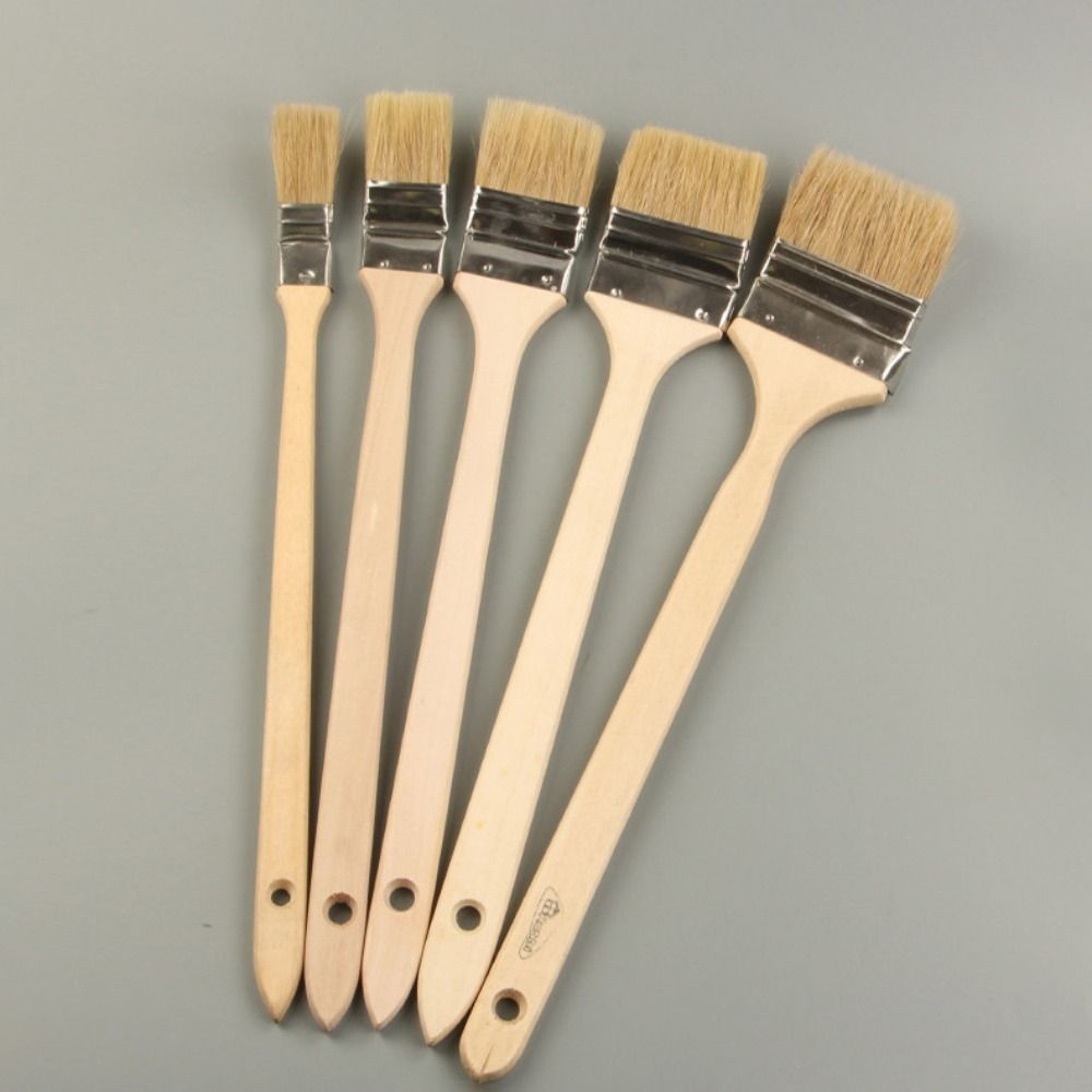 Long Handle Elbow Elbow Paint Brush Solid Wood Handle Universal Bristle Brush Painting