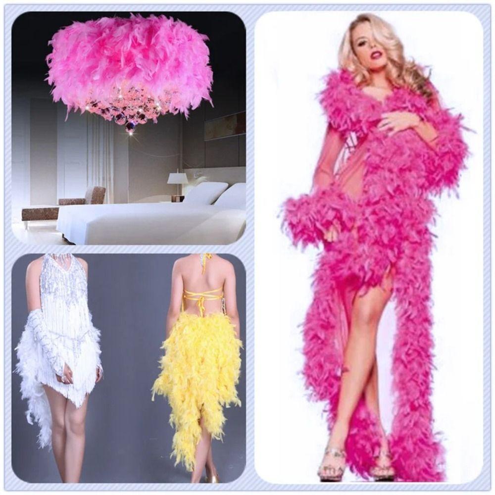 1 Meter Sewing Decoration Natural Turkey Feathers Ribbon Tassel Apparel Fabric Feathers Trim